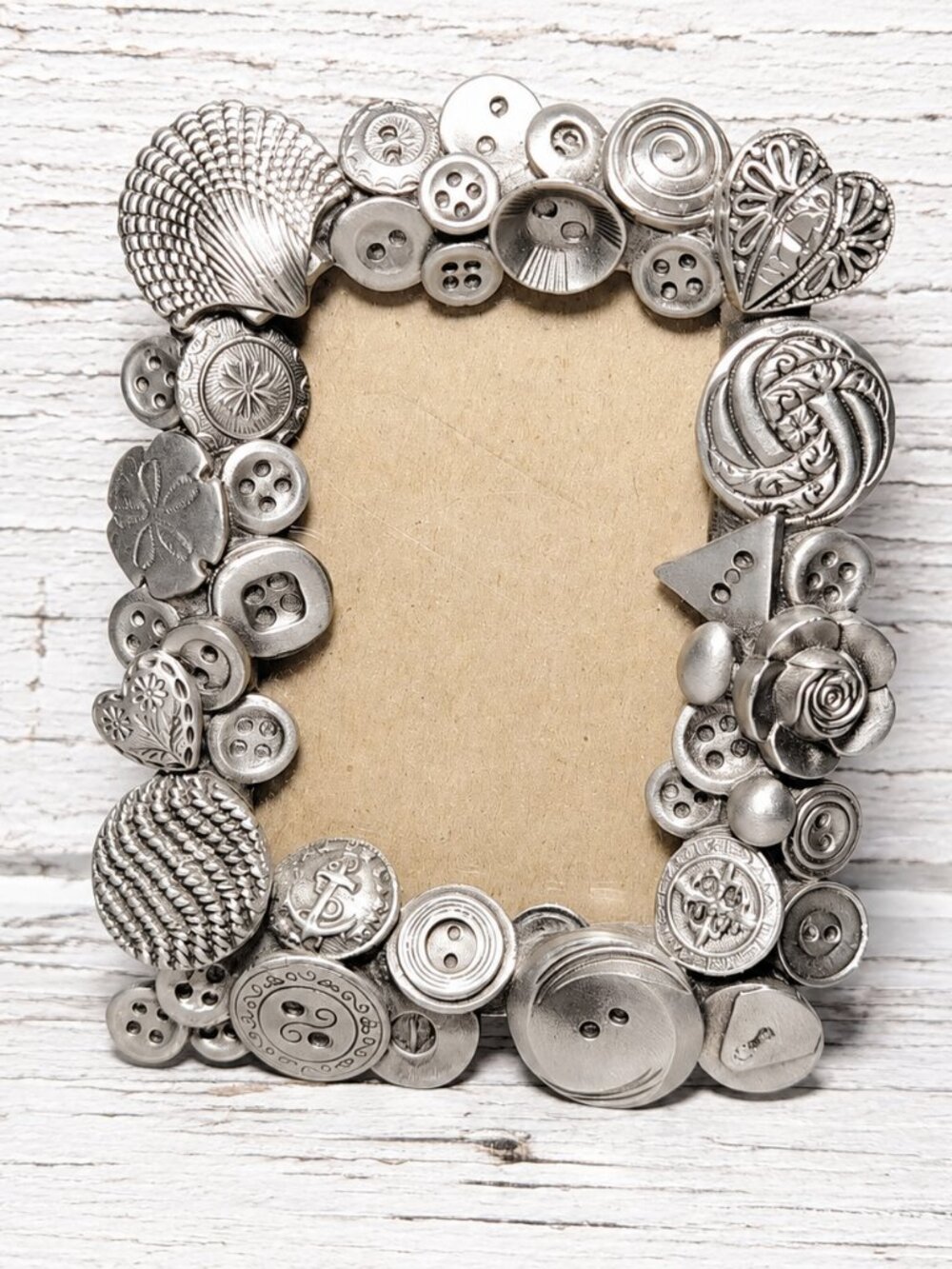 Seagull Pewter Button Motif Mini Photo Frame PF 1191 Vintage 1994 Canada